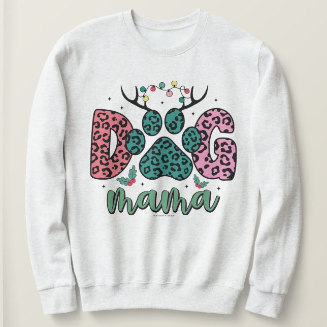 God jul Hund Mamma Sweatshirt T Shirt (Design framsida)