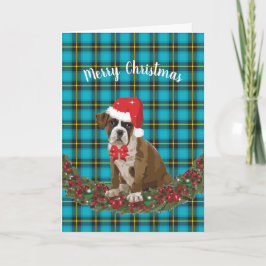 God jul Hund Puppy Play Santa Hat Helgkort
