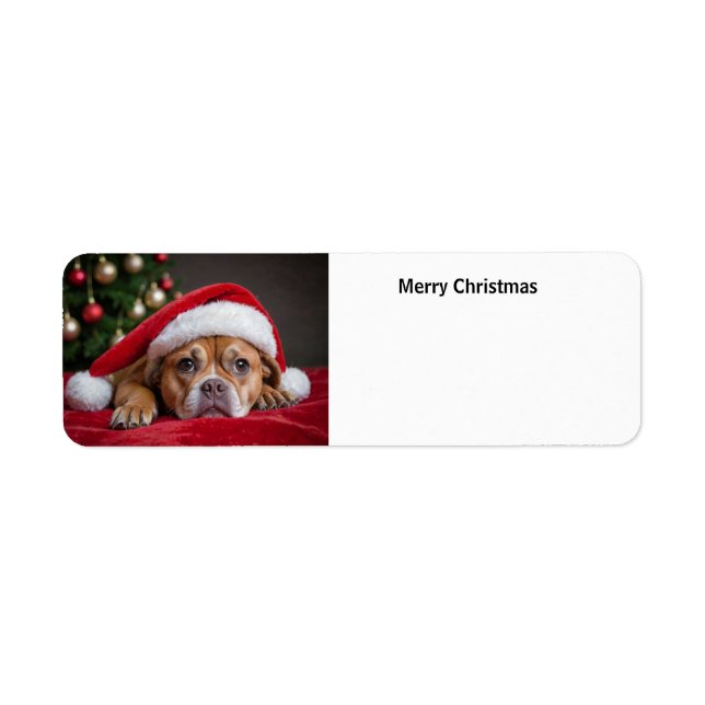 God jul Hund Returadress Etikett (Framsidan)