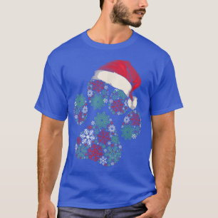 God jul Hund Tass Ljus Santa Hat Snowflak T Shirt