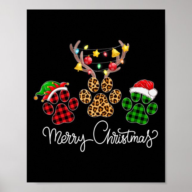 God jul Hund Tassar Ljus buffalo play och Poster (Framsidan)