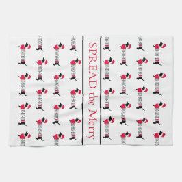 God jul Hundar Cute Dachshunds Typografi Kökshandduk