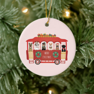 God jul Hundar Helgdag Trolly Julgransprydnad Keramik
