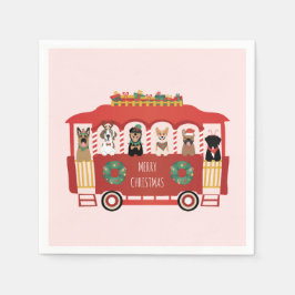 God jul Hundar Helgdag Trolly Pappersservett