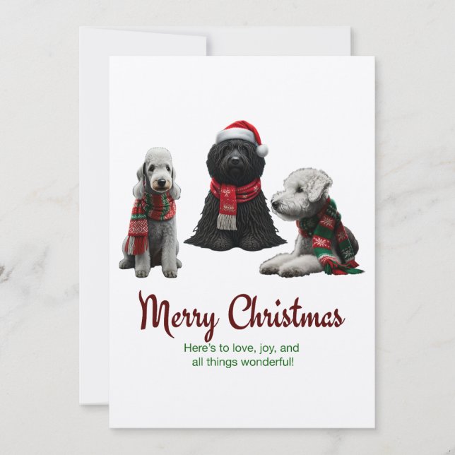 God jul Hundar Julkort (Framsida)