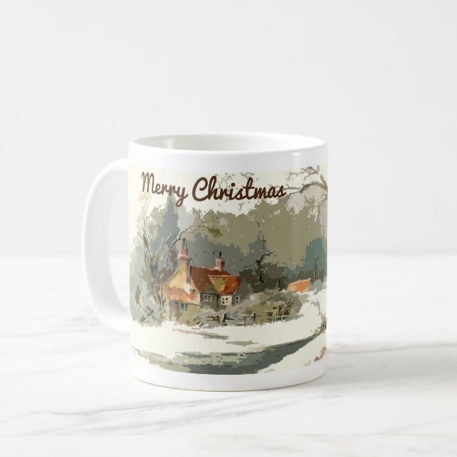 God jul - Huset på vintern Mugg (Framsida vänster)