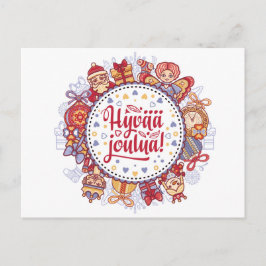 God jul Hyvää joulua finska Vykort