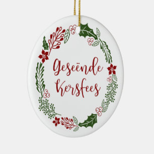 God jul i Afrikaans Geseënde Kersfee Julgransprydnad Keramik
