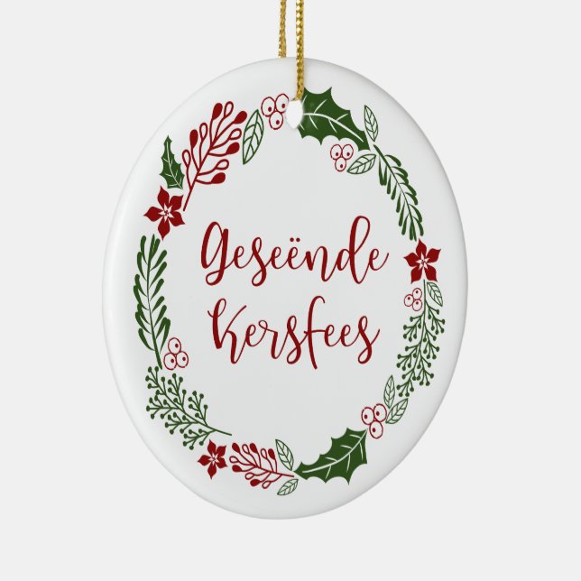 God jul i Afrikaans Geseënde Kersfee Julgransprydnad Keramik (Höger)