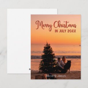 God jul i Anpassningsbar Photo i juli Julkort
