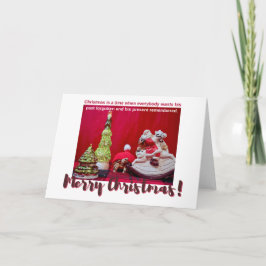 God jul i Baby Sulcata Tortoise med Santa Santa Kort