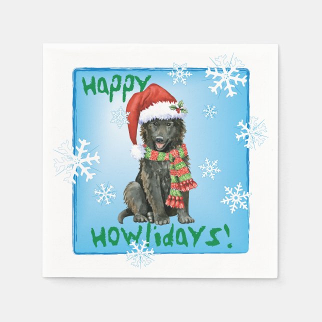 God jul i Belgien Sheepdog Napkins Pappersservett (Framsidan)