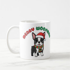 God jul i Boston Terrier Mugg: Merry Woofmas Kaffemugg