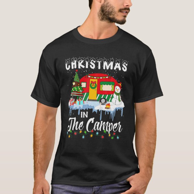 God jul i Camper Camping RV-julen T Shirt (Framsida)