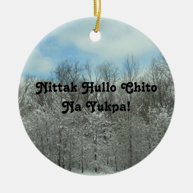 God jul i Choctaw Julgransprydnad Keramik (Framsidan)