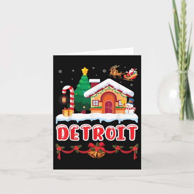 God jul i Detroit Winter Wonderla Kort (Framsida)