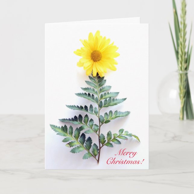 God jul i Fern Träd Kort (Framsida)