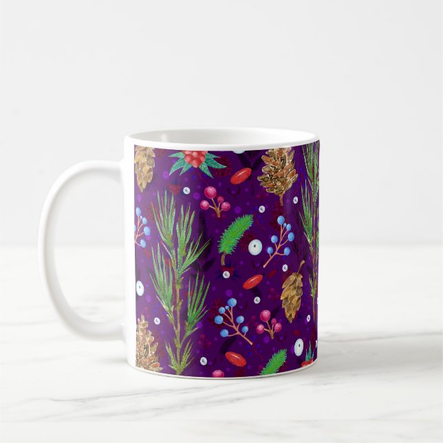 God jul i Gräs Cones: Festive Seamless Kaffemugg (Vänster)