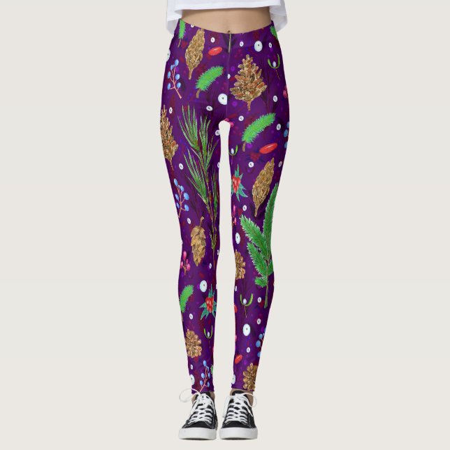 God jul i Gräs Cones: Festive Seamless Leggings (Framsida)