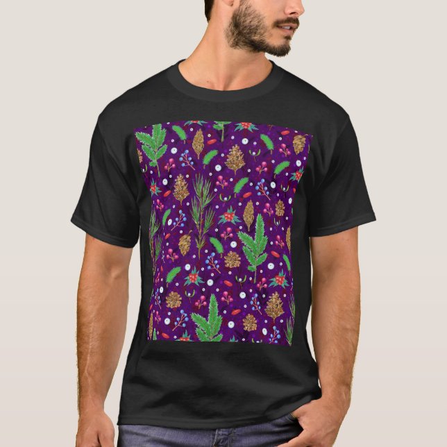 God jul i Gräs Cones: Festive Seamless T Shirt (Framsida)