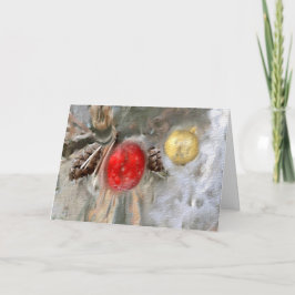 God jul i Gräs Cones och prydnadsföremål Helgkort