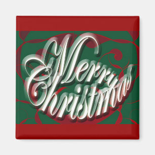 God jul i Grönt Magnet