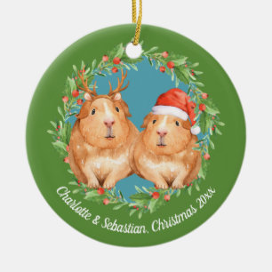 God jul i Guinea Grisar, tomten och ren andedräkt Julgransprydnad Keramik