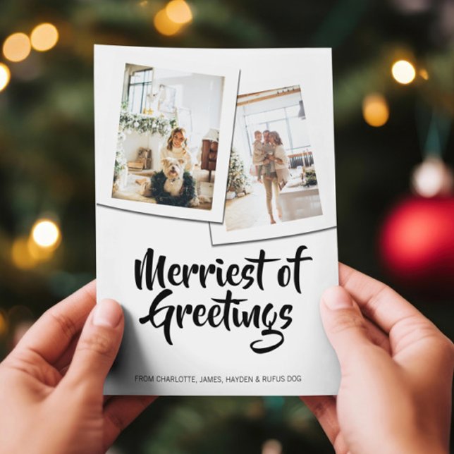 God jul i Hälsning Personlig Julkort (Merriest of Greetings Christmas Personalized Holiday Cards from Ricaso. Add your own photos and text)