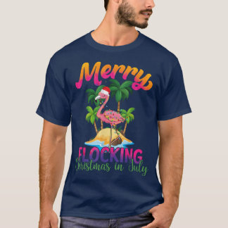 God jul i juli Flamingo Swimming T Shirt