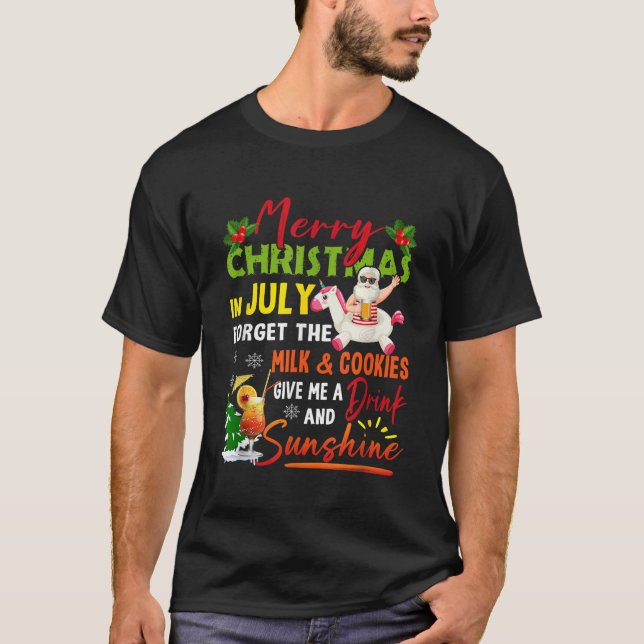 God jul i juli: Santa Beach Summer Vacatio T Shirt (Framsida)