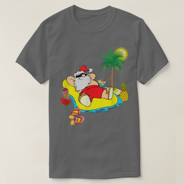 God jul i juli, Santa Hawaiian Summer Beac T Shirt (Design framsida)