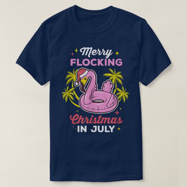 God jul i juli Sommar Flamingo B T Shirt (Design framsida)