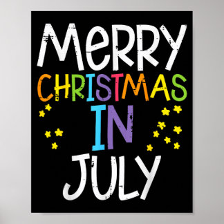 God Jul i juli stjärnor sommar Xmas män Poster