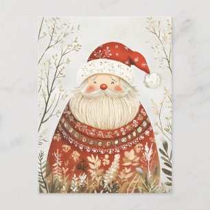 God jul i Jultomten Hälsning Vykort