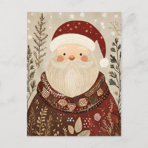 God jul i Jultomten Hälsning Vykort