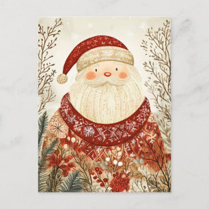 God jul i Jultomten Hälsning Vykort