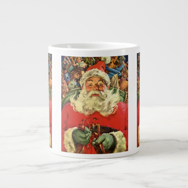 God jul i Jultomten i Sleigh med Leksak Jumbo Mugg (Framsidan)