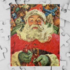 God jul i Jultomten i Sleigh med Leksak Pussel