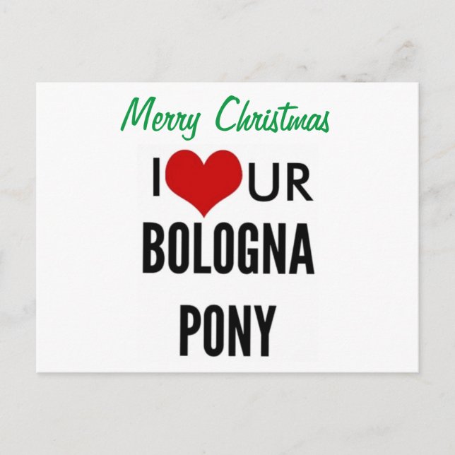 God jul I KÄRLEK DIN BOLOGNA PONY Helg Vykort (Framsida)