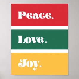 God jul i Kärlek i Modern Peace Joy Poster
