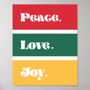 God jul i Kärlek i Modern Peace Joy Poster