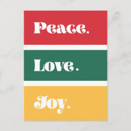 God jul i Kärlek i Modern Peace Joy Vykort