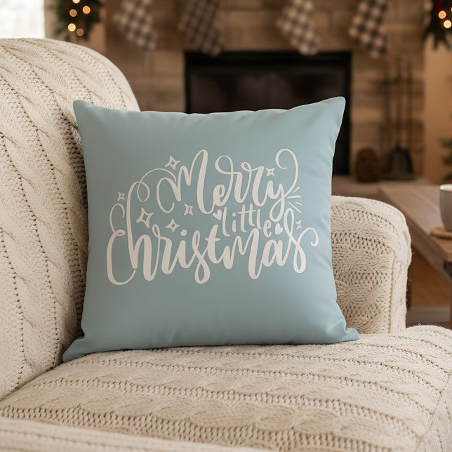God jul i ljusblå blått kudde (christmas pillow)