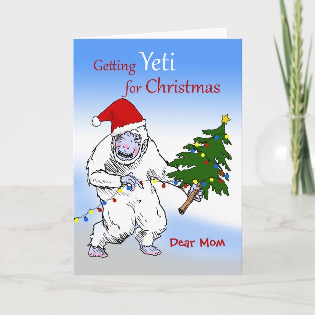 God jul i Mamma, är du Jeti än? Helgkort (Framsida)
