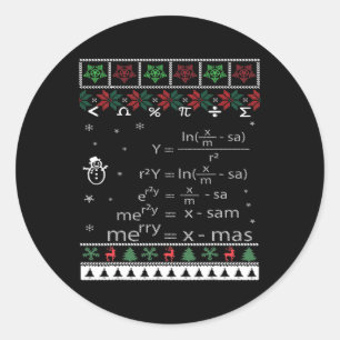 God jul i Math Eq Runt Klistermärke