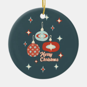 God jul i medelårhundradets moderna julgransprydnad keramik