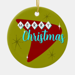 God jul i Mid Century Julgransprydnad Keramik