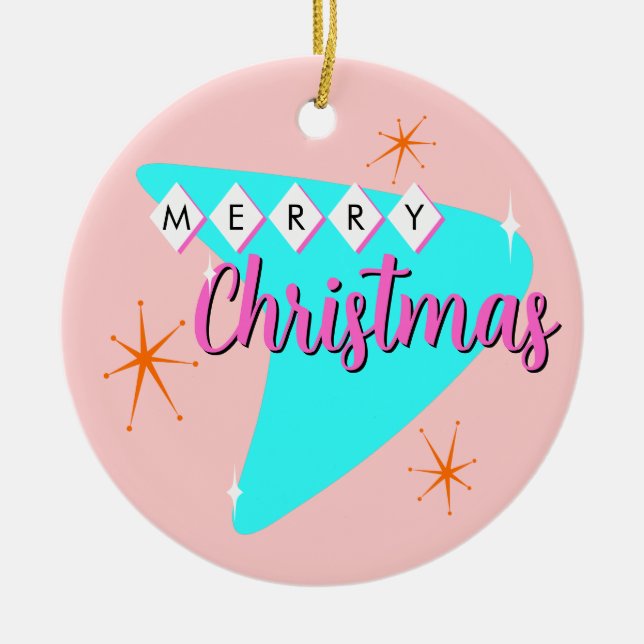 God jul i Mid Century Julgransprydnad Keramik (Framsidan)