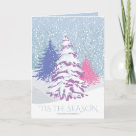 God jul i Modern Snö Träd CHANGE FÄRG Helgkort