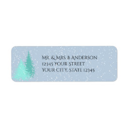God jul i Modern Snö Träd CHANGE FÄRG Returadress Etikett